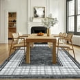 thumbnail image 1 of Hasoo Washable Living Room Area Rug 5x7 Large Modern Plaid Geometric Non-Slip Soft Low Pile Indoor Gray Carpet, 1 of 5