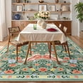 thumbnail image 1 of Hasoo Washable Living Room Area Rug 5x7 Modern Floral Non-Slip Soft Low Pile Indoor Green Carpet, 1 of 6