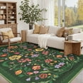thumbnail image 1 of Hasoo Washable Living Room Area Rug 8x10 Large Modern Floral Soft Stain Resistant Indoor Green Carpet, 1 of 5