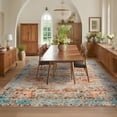 thumbnail image 1 of Hasoo Washable Living Room Area Rug 9x12 Large Modern Floral Non-Slip Soft Foldable Indoor Orange Carpet, 1 of 1