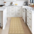 thumbnail image 1 of Hasoo Washable Modern Rugs Solid Imitation Braided Print Non Slip Indoor Carpet 2' x 6' Runner for Hallway, Yellow, 1 of 6