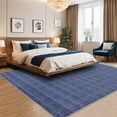 thumbnail image 1 of Hasoo Washable Rug Imitation Braided Print Area Rug Non Slip Large 10' x 13' Rug for Living Room Solid Printed Textured Rug Farmhouse Carpet for Bedroom Dining Room, Blue, 1 of 6