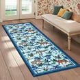 thumbnail image 1 of Hasoo Washable Runner Rug 2'x 6' Tiger Rug Tropical Jungle Plant Runners Non Slip Carpet for Hallway Kitchen Entryway, Blue, 1 of 5