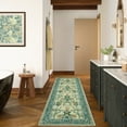 thumbnail image 1 of Hasoo Washable Runner Rug 2x6 Bathroom Floral Rug Runner Modern Kitchen Rug, Green, 1 of 5