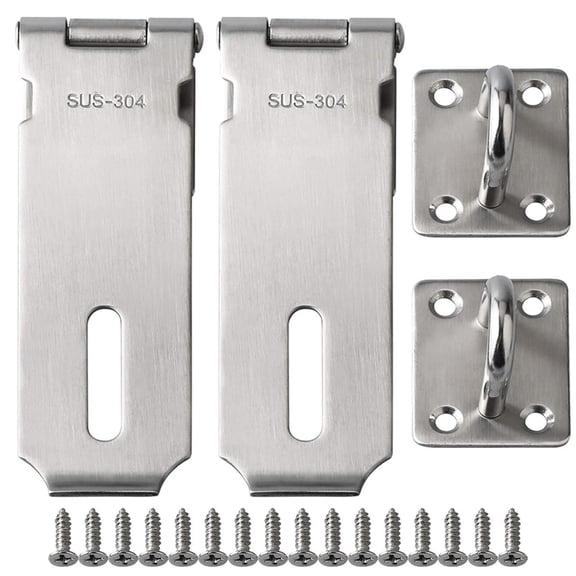 Hasp Lock,Door Hinge Lock Padlock,Black Clasp Latch Hinges Lock for Doors,SUS 30