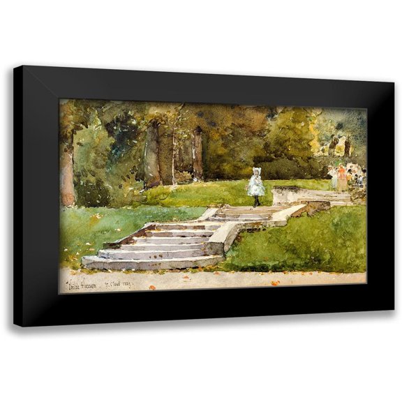 Hassam, Childe 14x10 Black Modern Framed Museum Art Print Titled - Saint-Cloud