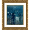 thumbnail image 1 of Hassam, Childe 20x23 Gold Ornate Wood Framed with Double Matting Museum Art Print Titled - Fifth Avenue Nocturne, 1 of 4