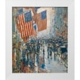thumbnail image 1 of Hassam, Childe 26x30 White Modern Wood Framed Museum Art Print Titled - Rainy Day-Fifth Avenue, 1 of 4