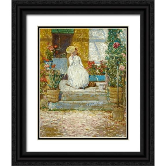 Hassam, Childe 26x32 Black Ornate Wood Framed with Double Matting Museum Art Print Titled - In the Sun