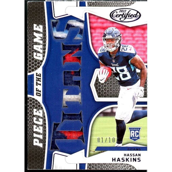 Hassan Haskins Rokie Card 2022 Certified Piece of the Game Purple #29