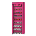 thumbnail image 1 of Hassch 10-Tier Shoe Rack with Cover and Side Pockets for Hallway Entryway, Rose Red, 1 of 7