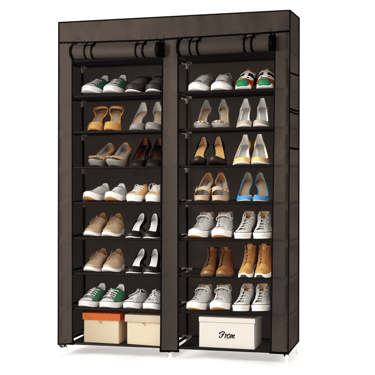 DINMO 10-Tier Shoe Rack with Doors for Entryway, 40 Pairs, Portable