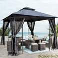 thumbnail image 1 of Hassch 10' x 10' Gazebo with Roof, Outdoor Pavilion with Mosquito Net for Backyard, Deck, Garden, Patio, Gray, 1 of 8