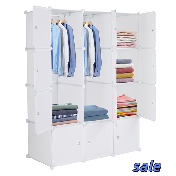 Modular Storage Solutions Hassch 12 Cube Storage Organizer, DIY Stackable Clothes Organizer ...