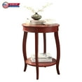 thumbnail image 1 of Hassch 18" Round Wooden Side Table with Open Shelf, Modern Red Accent End Desk for Small Space, Living Room, Bedroom, 1 of 8