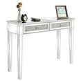 thumbnail image 1 of Hassch 2-Drawers Mirrored Computer Desk Dressing Table for Bedroom, Silver, 1 of 10
