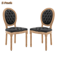thumbnail image 1 of Hassch 2-Pack French Style Upholstered Dining Chairs in Black, with PU Leather Tufted Back & Padded Seat, Rivet Nailhead Accents, Sturdy Solid Wood Frame,, 1 of 9