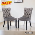 thumbnail image 1 of Hassch 2 Pack Velvet Upholstered Dining Chair with Wood Legs, Modern Armless Chair with Tufted Button Back, Easy Assembly, Gray & Black, 1 of 10