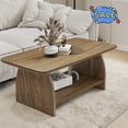 thumbnail image 1 of Hassch 2-Tier Modern Coffee Table, Center Table with Storage Shelf for Living Room, Easy Assembly, Wood Color, 1 of 6