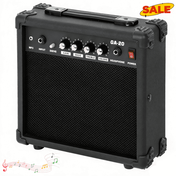 Hassch 20W Electric Guitar Amplifier, Small Portable Practice AMP, Black