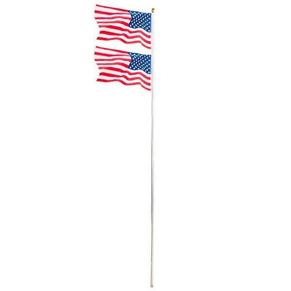 Hassch 25Ft America Flag Flagpole Kit ,Solemn Outdoor Decoration Sectional Halyard Pole