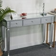 thumbnail image 1 of Hassch 3-Drawers Mirrored Computer Desk Dressing Table, Silver, 1 of 8