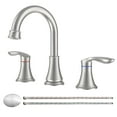 thumbnail image 1 of Hassch 3-Hole 8 inch 2-Handle Brushed Nickel Widespread Bathroom Faucets with Cartridge Valve, Upgraded Overflow Pop-Up Drain Stopper and cUPC Water Supply Hoses, 1 of 8