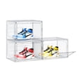 thumbnail image 1 of Hassch 3 Pack Large Shoe Boxes Stackable, Sturdy Plastic Shoe Storage Box with Door, Shoe Container for Sneaker Display, White, 1 of 5