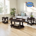 thumbnail image 1 of Hassch 3-Piece Farmhouse Living Room Table Set, Coffee/End Side Tables with Open Shelf for Small Space, Espresso, 1 of 9