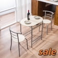 thumbnail image 1 of Hassch 3 Pieces Dining Table Set with Storage Rack, Modern Breakfast Table Set with Metal Frame, Kitchen Table Set for Home Apartment, Natural, 1 of 7