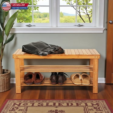 Sytorage Rack Layout SONGMICS Shoe Rack Bench, 3 Tier Bamboo Shoe Storage Organizer ...