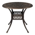 thumbnail image 1 of Hassch 35.4" Outdoor Dining Table, Patio Cast Aluminum Table, Round Bistro Table with 2" Umbrella Hole for Kitchen, Garden, Backyard, Bronze, 1 of 9