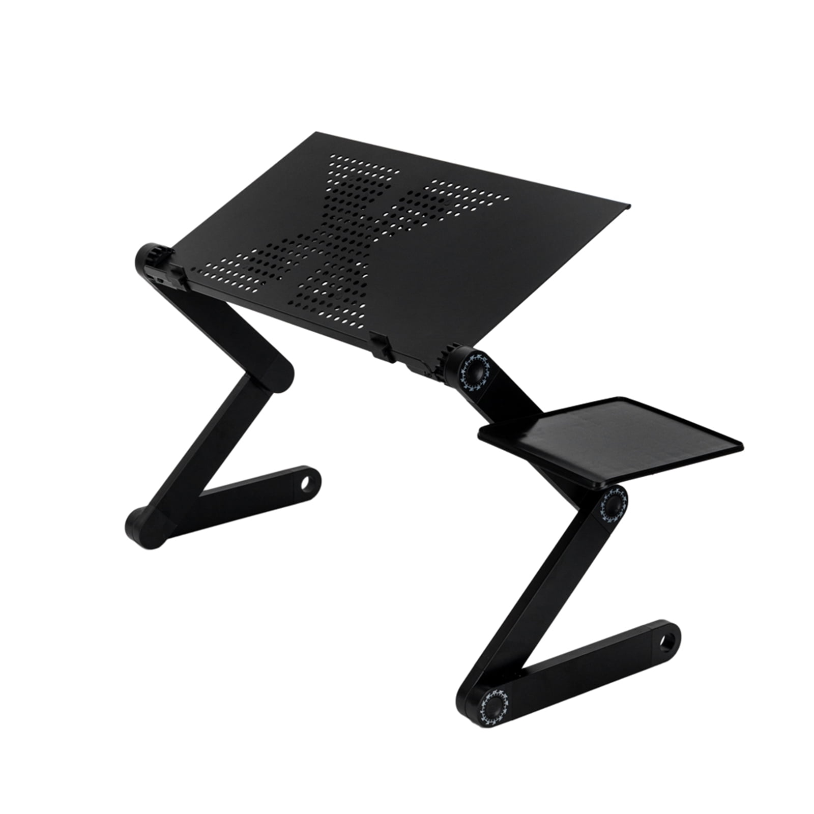 Hassch 360-Degree Rotation Folding Laptop Desk, Portable Multifunctional Laptop Trays with Fan & Mouse, Black