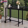 thumbnail image 1 of Hassch 39.4" Rolling Patio Bar Table in Black, Narrow Iron Counter Height Patio Table with Wheels and Adjustable Feet, for Garden, Balcony or Pool Area, 1 of 8