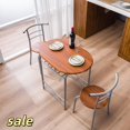 thumbnail image 1 of Hassch 3PCS Dining Table Set, Modern Kitchen Table and 2 Chairs with Built-in Storage Shelf for Small Space, Brwon, 1 of 7