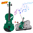 thumbnail image 1 of Hassch 4/4 Violin, Beginner Fiddle Set with Case, Starter Acoustic Violin with Bow and Rosin, Green, 1 of 10