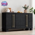 thumbnail image 1 of Hassch 4-Door Buffet Sideboard, Kitchen Storage Cabinet with Adjustable Shelves, Cupboard Console Table, Coffee Bar Cabinet for Living Room, Dining Room, Entryway, Black, 1 of 10
