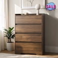 thumbnail image 1 of Hassch 4 Drawer Dresser for Bedroom, Chest of Drawers, Closet Storage Organizer for Living Room, Hallway, Wood Color, 1 of 6