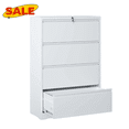 thumbnail image 1 of Hassch 4 Drawer Metal File Cabinet with Lock for Home Office, Filing Cabinet for Letter/Legal/A4 Files, Easy Assembly, White, 1 of 8