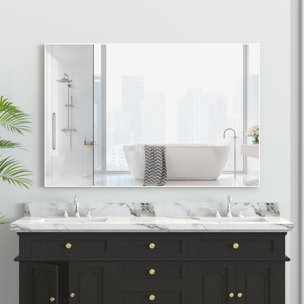 Hassch 48"x32" Bathroom Mirror, Decorative Rectangle Vanity Mirror w ...