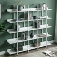 thumbnail image 1 of Hassch Bookcase, 70.87"H Freestanding Bookshelf, 5-Tier Display Wooden Storage Rack with Steel Frame for Living Room, Bedroom, White, 1 of 11
