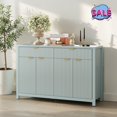 thumbnail image 1 of Hassch 55.1" Buffet Sideboard with 2 Drawers and 4 Doors, Coffee Bar Cabinet with Adjustable Shelves, Cupboard for Kitchen, Dining Room, Living Room, Cyan, 1 of 10