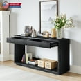 thumbnail image 1 of Hassch 59.8" Wood Console Table with 2 Storage Drawers, Modern Minimalist Couch Table for Hallway, Living Room, or Office (Black), 1 of 8