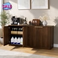 thumbnail image 1 of Hassch 59" Buffet Sideboard with 4 Doors, Kitchen Storage Cabinet, Coffee Bar Cabinet with Shelves for Dining Room, Living Room, Entryway, Walnut, 1 of 8