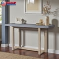 thumbnail image 1 of Hassch 59"L Modern Entryway Console Table, Concrete-Textured MDF Top & Solid Pine Frame, Wood Sofa Table for Living Room Bedroom, Gray, 1 of 10