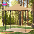 thumbnail image 1 of Hassch 5x8ft Grill Gazebo, Outdoor BBQ Canopy with Mesh Trays, Barbecue Gazebo Canopy with Carrying Bag, Khaki, 1 of 9