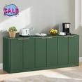 thumbnail image 1 of Hassch 6-Door Storage Cabinet, 67" Large Credenza, Modern Buffet Sideboard for Living Room, Dining Room, Kitchen, Hallway, Green, 1 of 8