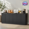 thumbnail image 1 of Hassch 67 Inch Large Buffet Sideboard with 6 Doors, Farmhouse Coffee Bar Cabinet, Modern Storage Cabinet for Kitchen, Dining Room, Living Room, Black, 1 of 7