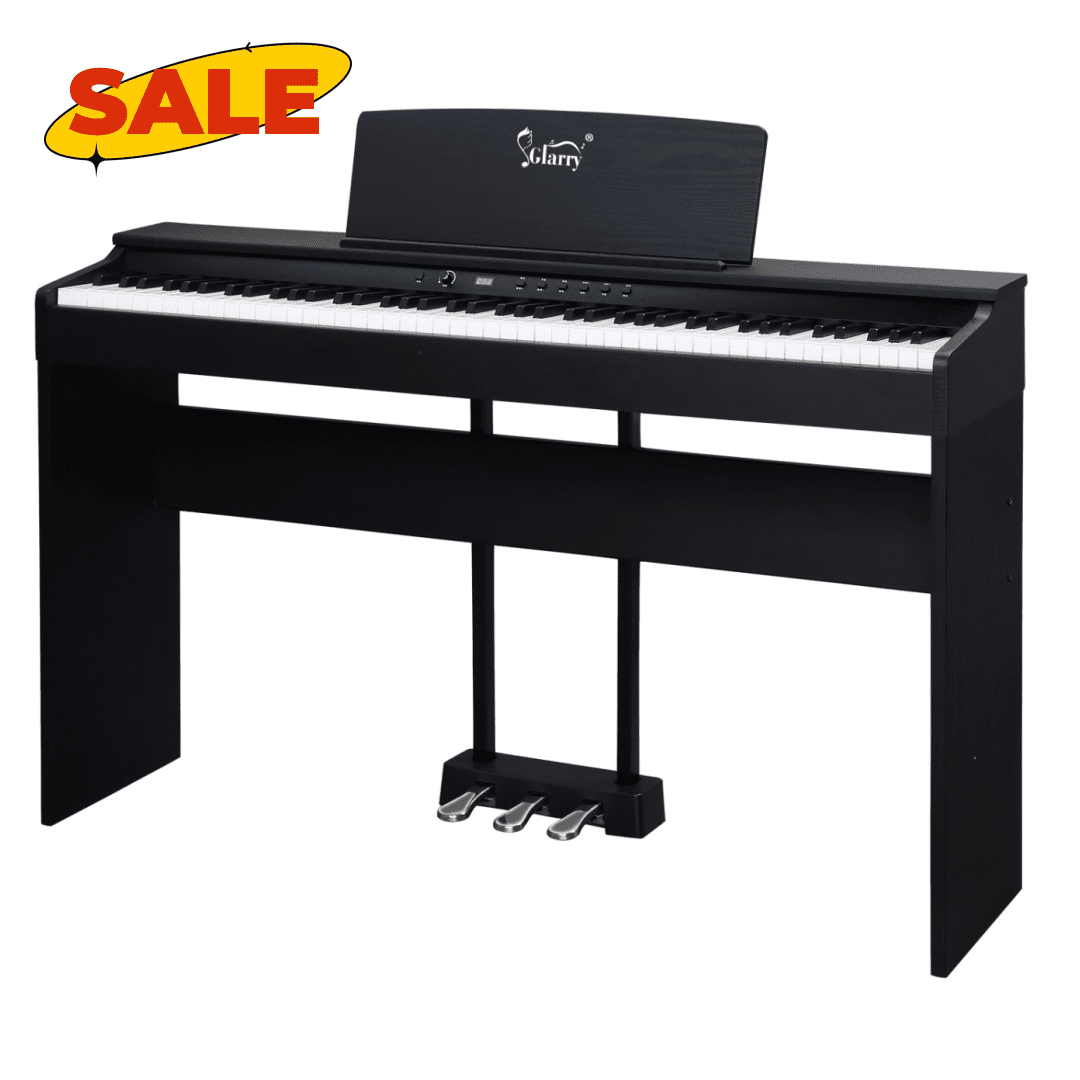 Hassch 88 Key Full Weighted Digital Piano, Electric Keyboard Piano with Furniture Stand, Triple Pedals, Power Adapter and Headphone for Beginner, Black