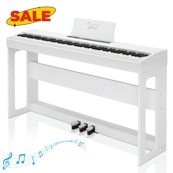 Hassch 88 Key Full Weighted Keyboard Piano with Furniture Stand and ...